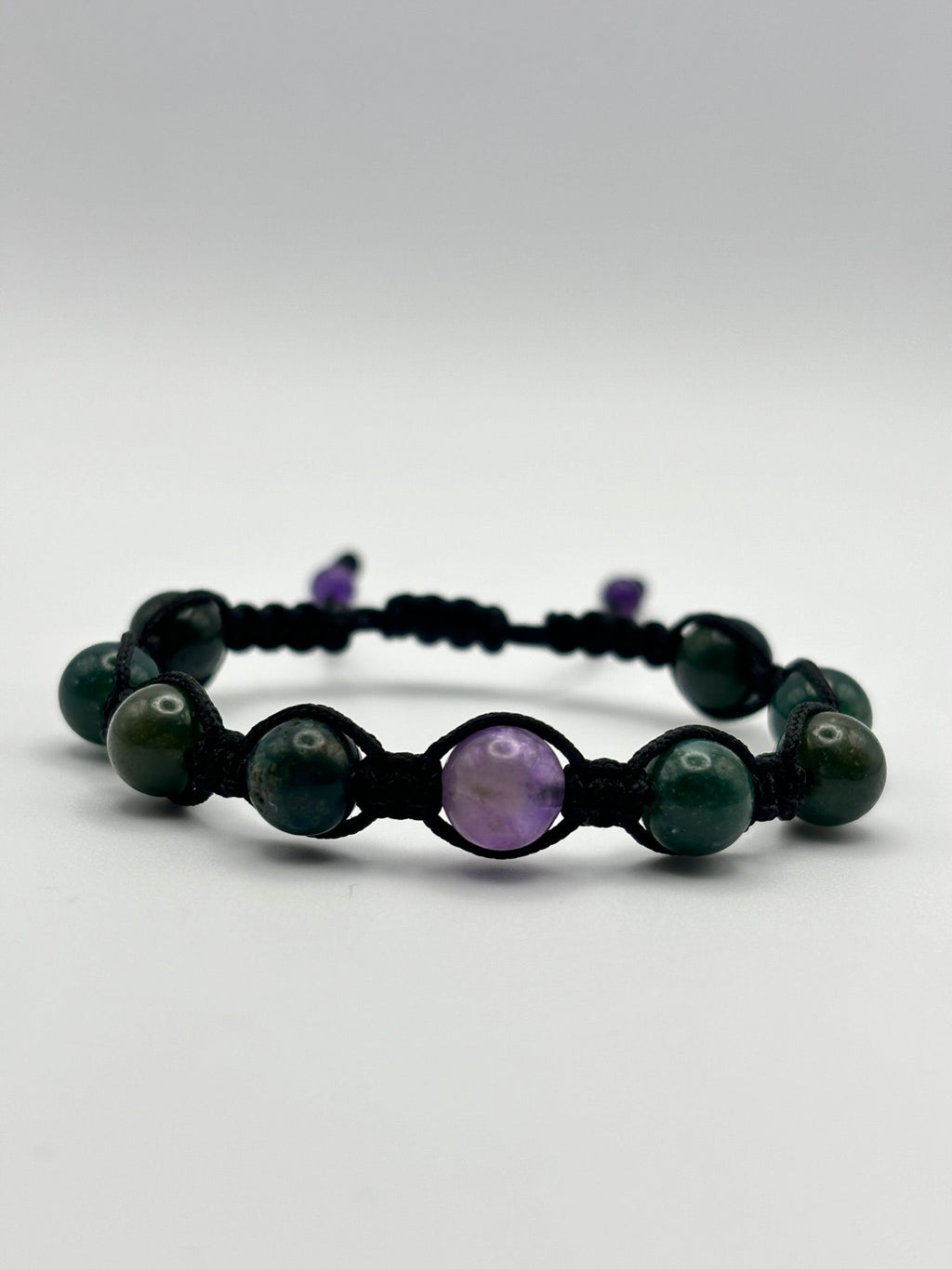 Pulsera de Azurita y Amatista 8 mm – Pulsera para Parejas de Piedras Naturales