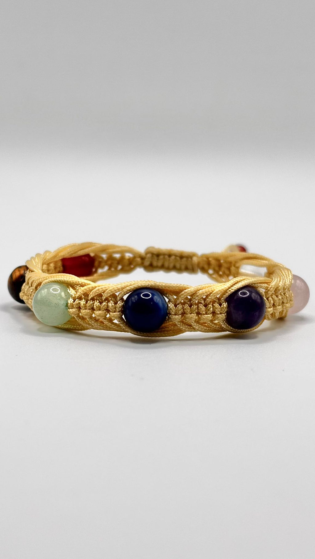 Pulsera de los 7 Arcángeles con Piedras Naturales 8 mm – Macramé Ajustable