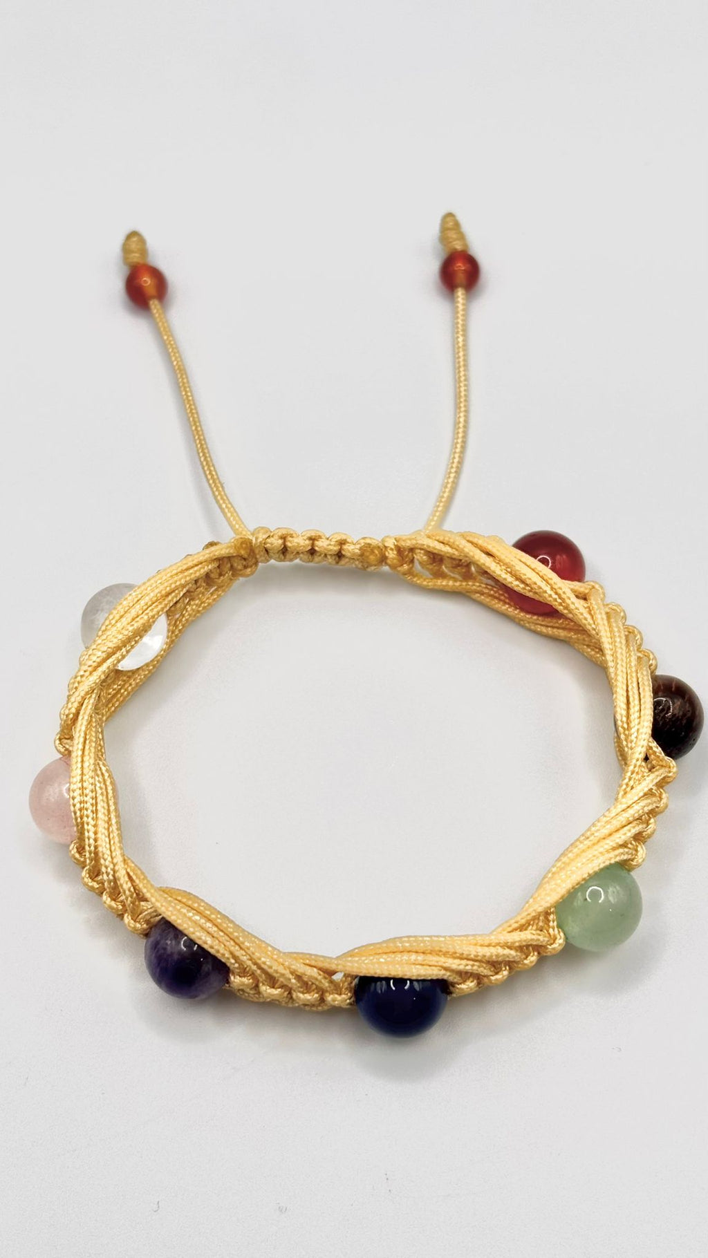 Pulsera de los 7 Arcángeles con Piedras Naturales 8 mm – Macramé Ajustable