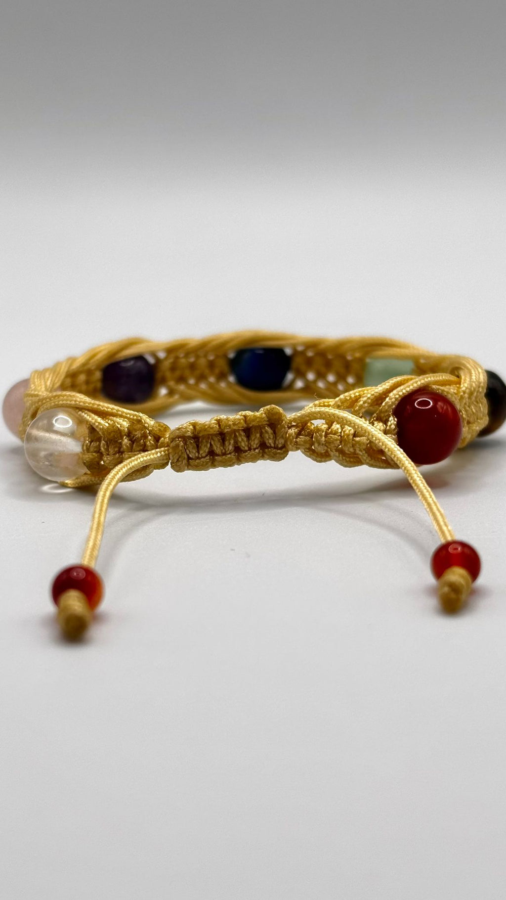 Pulsera de los 7 Arcángeles con Piedras Naturales 8 mm – Macramé Ajustable