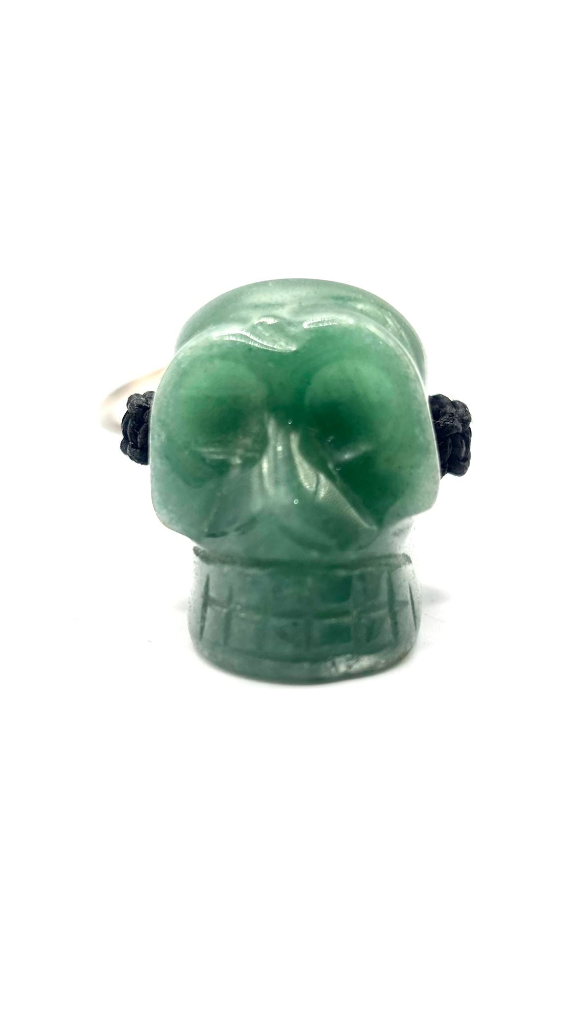 Llavero Catrina con Minerales Naturales y Macramé – Aro de Acero Inoxidable