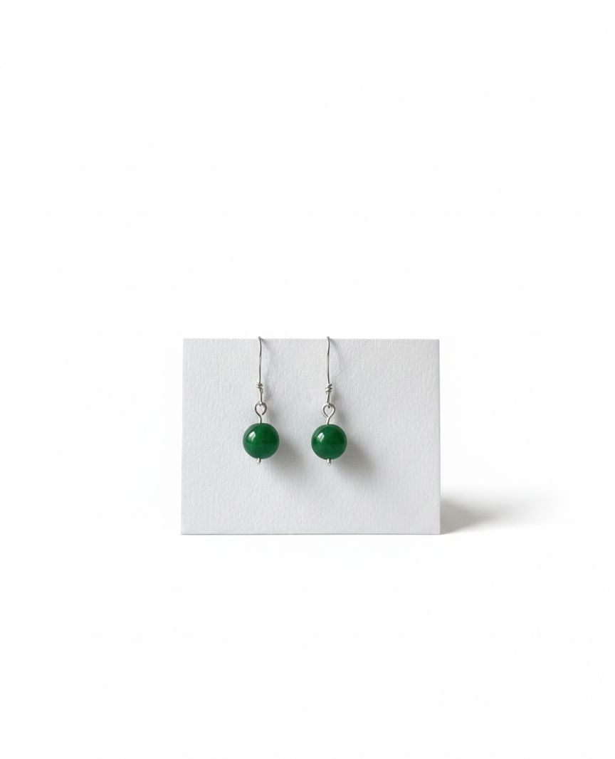 Pendientes Artesanales de Plata de Ley 925 con Piedra Natural 8 mm