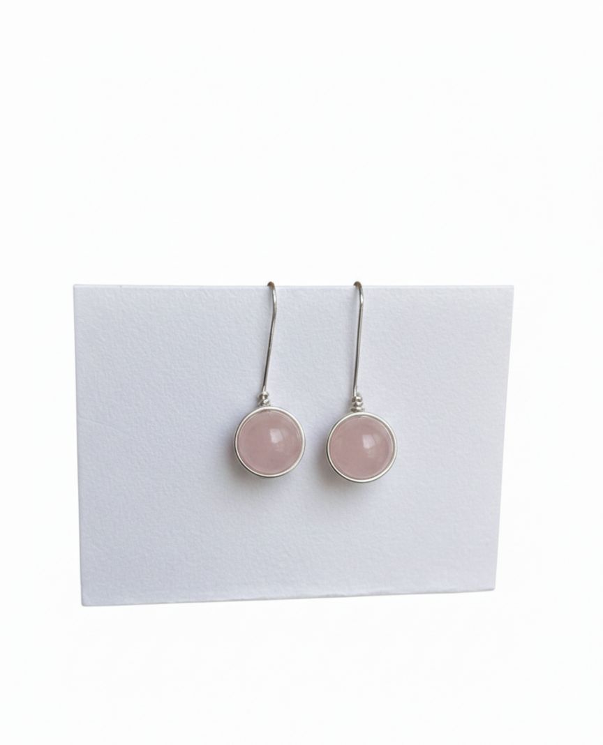 Pendientes Artesanales de Plata de Ley 925 con Piedra Natural 8 mm