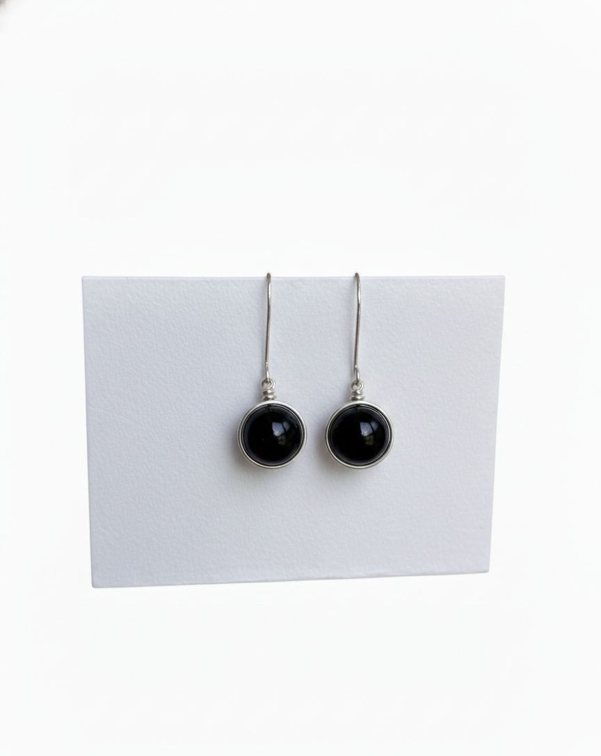 Pendientes Artesanales de Plata de Ley 925 con Piedra Natural 8 mm