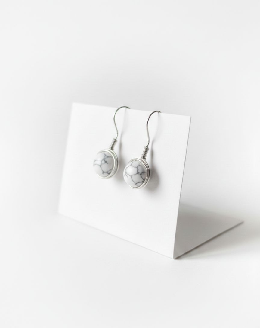 Pendientes Artesanales de Plata de Ley 925 con Piedra Natural 8 mm