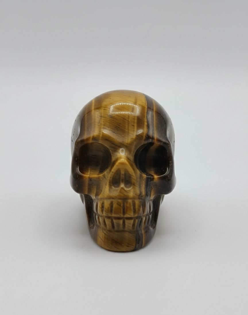 Calavera Tallada en Piedra Natural 5cm – Protección y Transformación