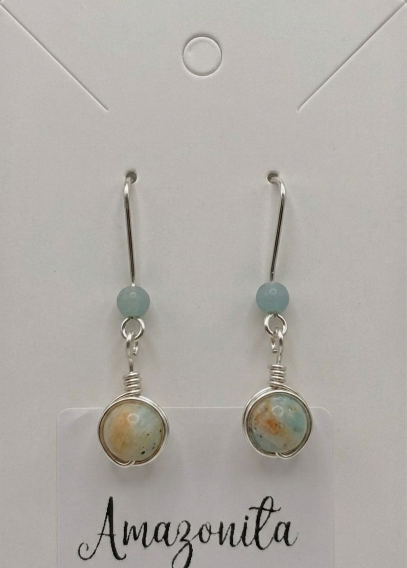 Pendientes Largos de Amazonita – Armonía y Elegancia en Plata o Dorado