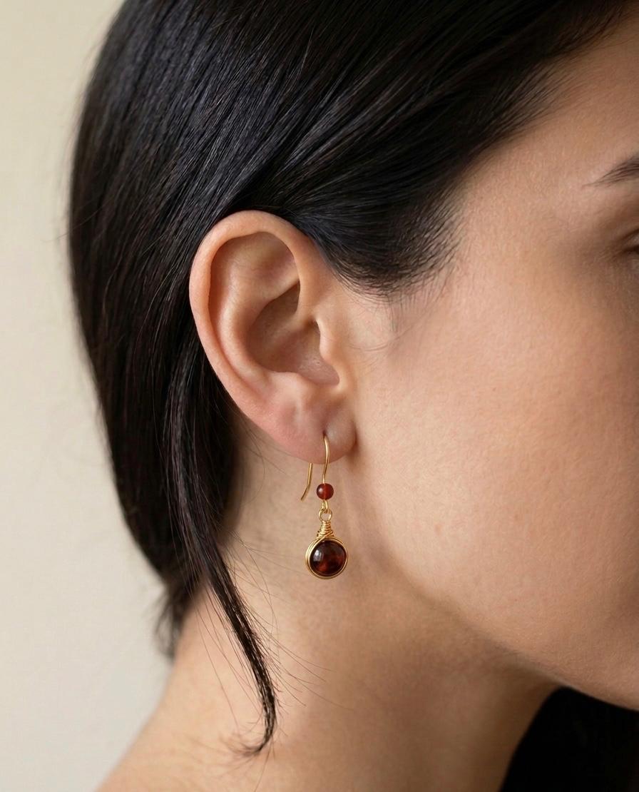 Pendientes Largos de Ágata Fuego – Energía, Vitalidad y Elegancia Natural