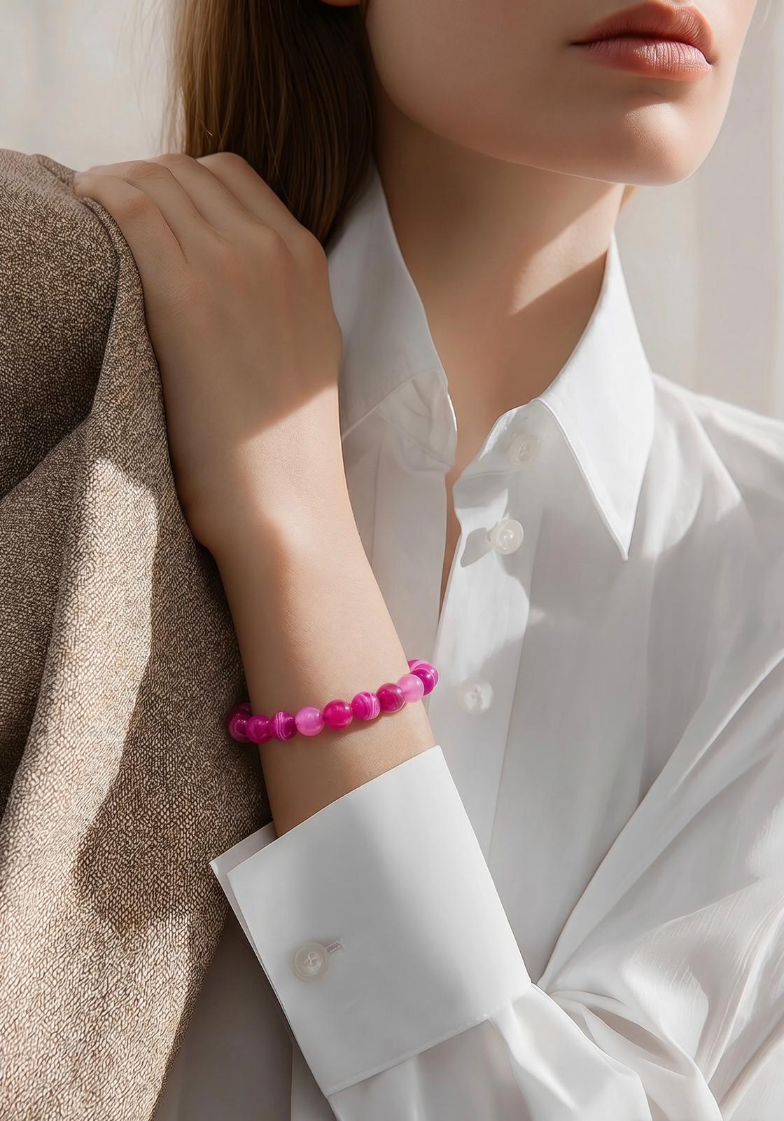 Pulsera de Ágata Rosa – Amor, Armonía y Bienestar Emocional