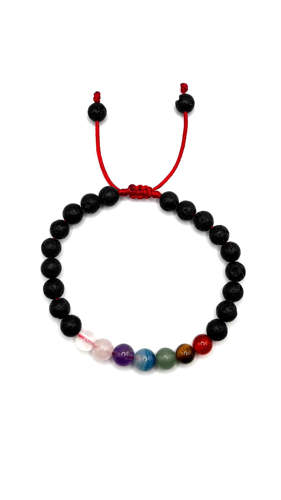 Pulsera de 7 Arcángeles con Piedra volcánica – Protección y Guía Espiritual