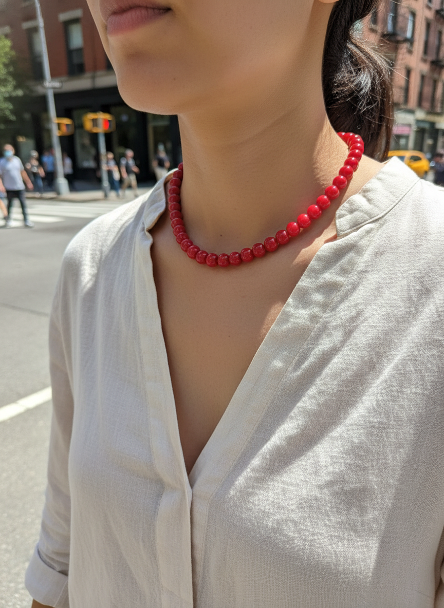 Collar de Coral Rojo – Pasión y Vitalidad | Energía y Fuerza Interior