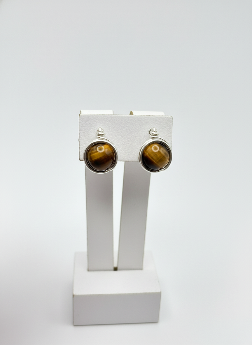 Pendientes de Piedra Natural – Plata Ley 925 | Elegancia, Energía y Artesanía