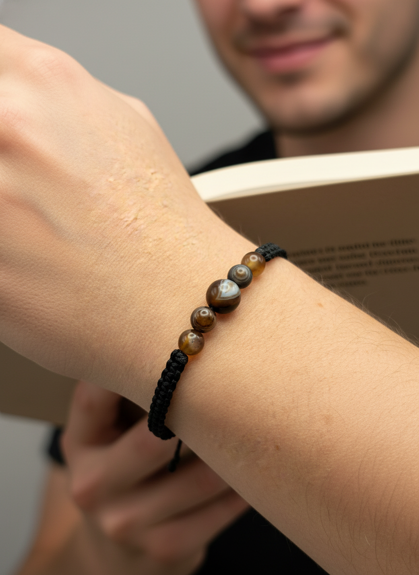 Pulsera de Ágata Marrón | Estabilidad y Enraizamiento