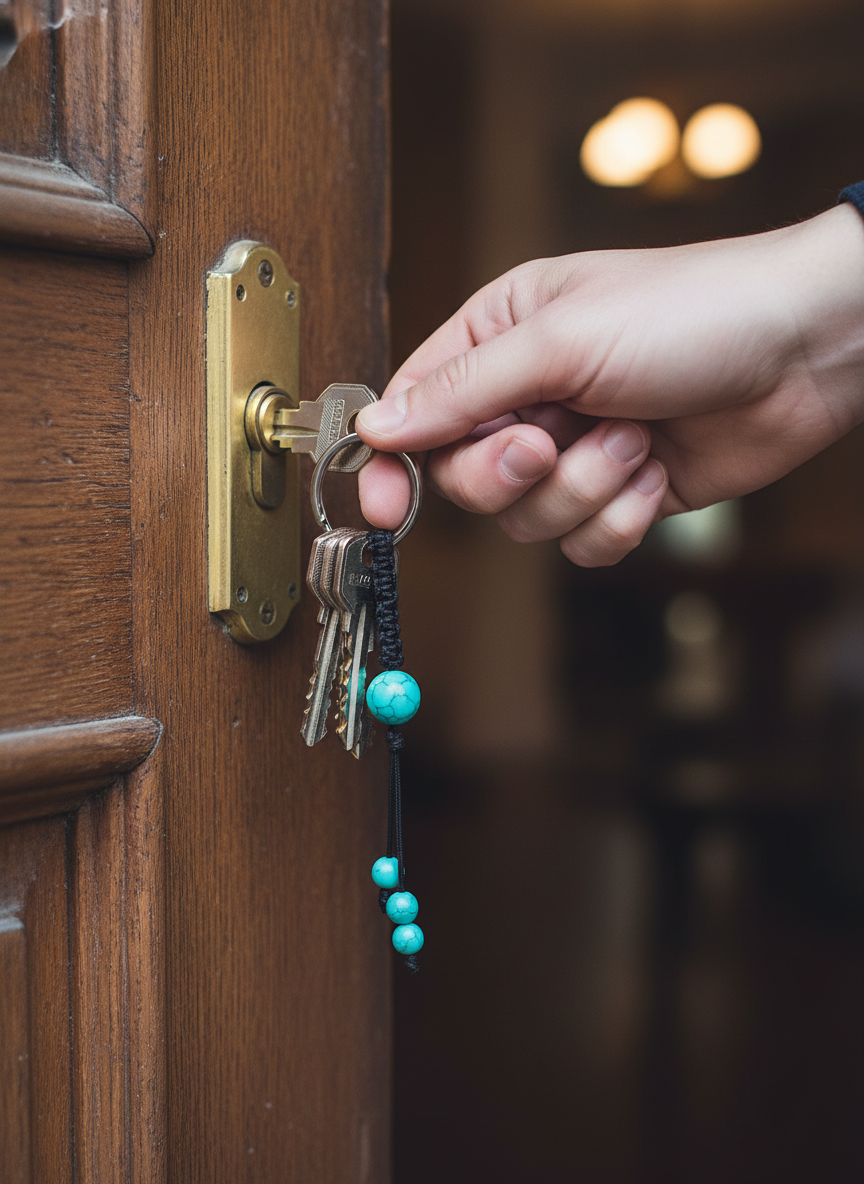 Llavero Artesanal de Piedras Naturales – Energía y Equilibrio Diario
