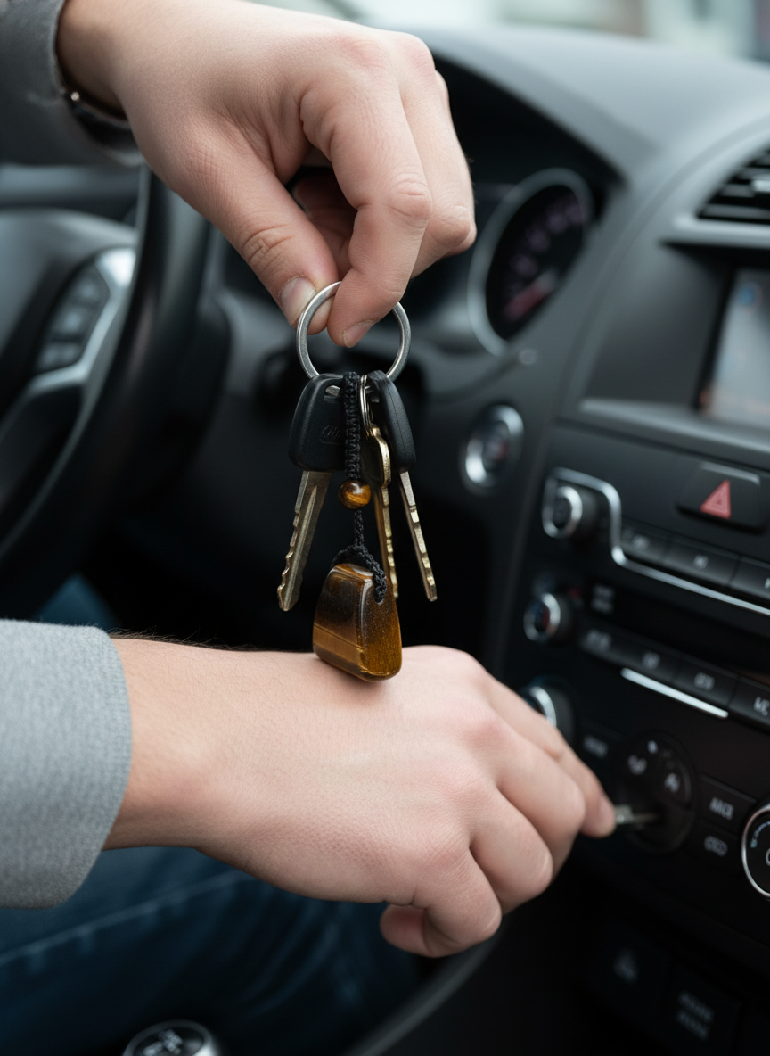 Llavero de Ojo de Tigre – Protección y Claridad | Energía y Estilo