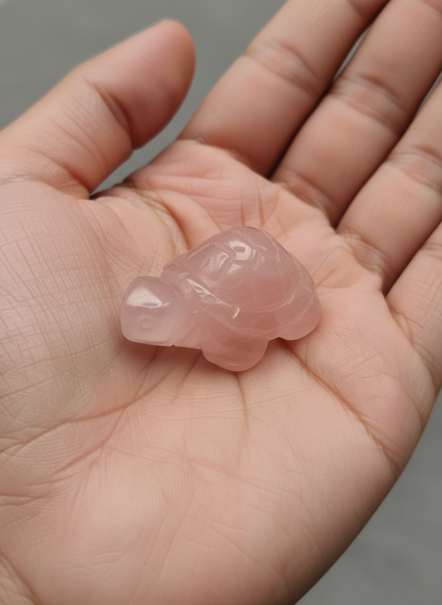 Tortuga de Cuarzo Rosa – Amor, Calma y Protección Emocional