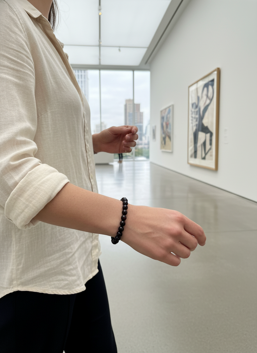 Pulsera de Granate con Turmalina Negra | Pasión, Energía y Protección