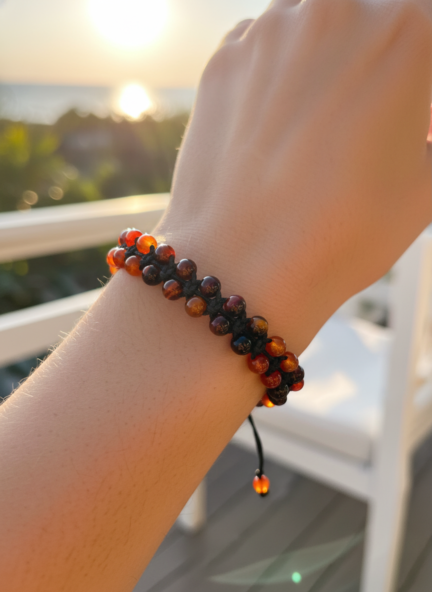 Brazalete Ágata Fuego | Vitalidad y Fuerza Interior