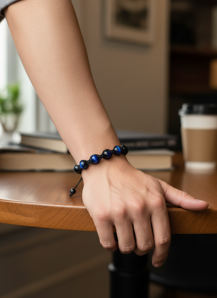 Pulsera de Ojo de Tigre Azul – Protección y Calma Mental