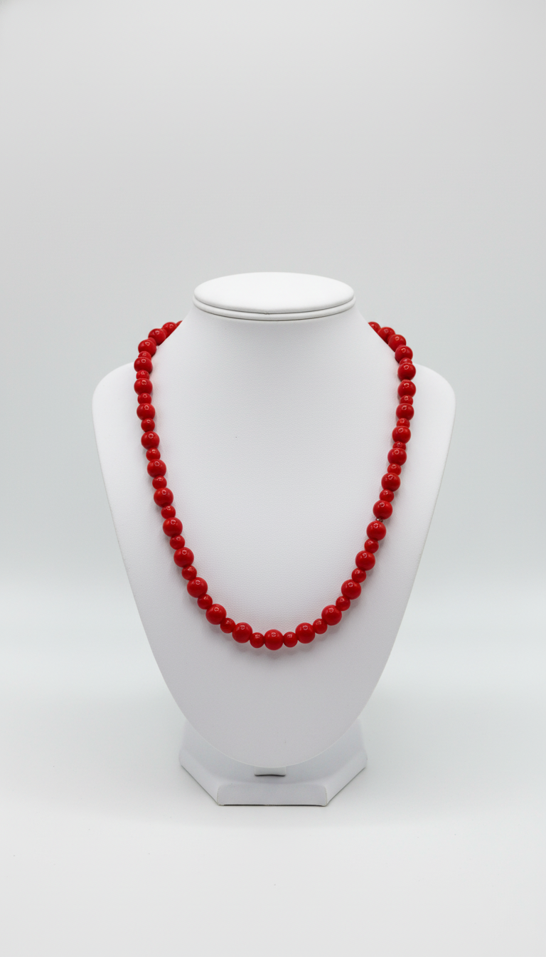 Collar de Coral Rojo – Elegancia y Protección