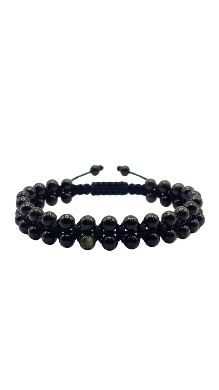 Brazalete Turmalina, Obsidiana y Ónix | Protección Total